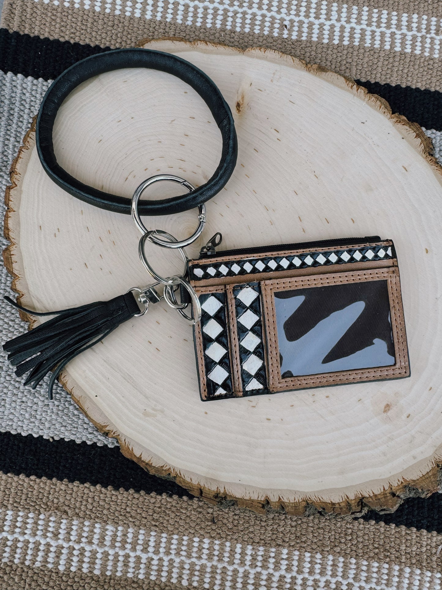 Checkered ID Wristlet