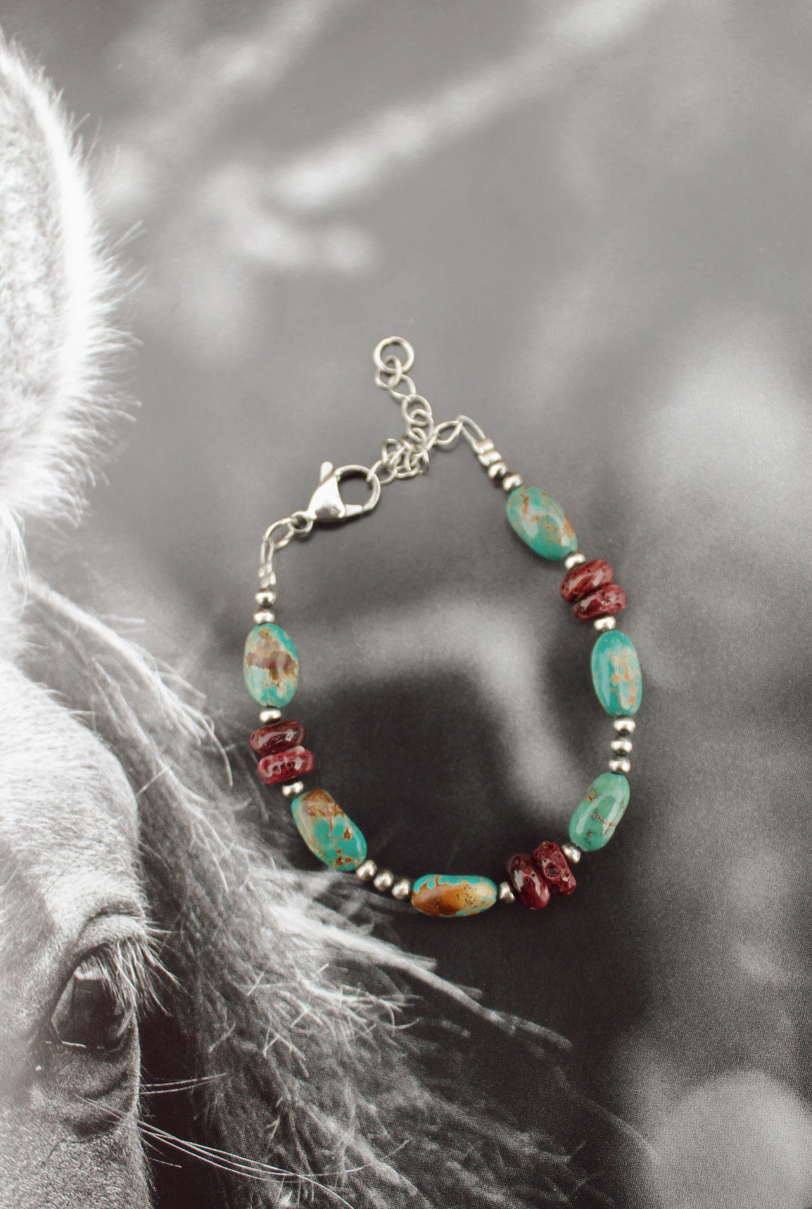 Purple Spiny & San domingo Turquoise (Green) Bracelet