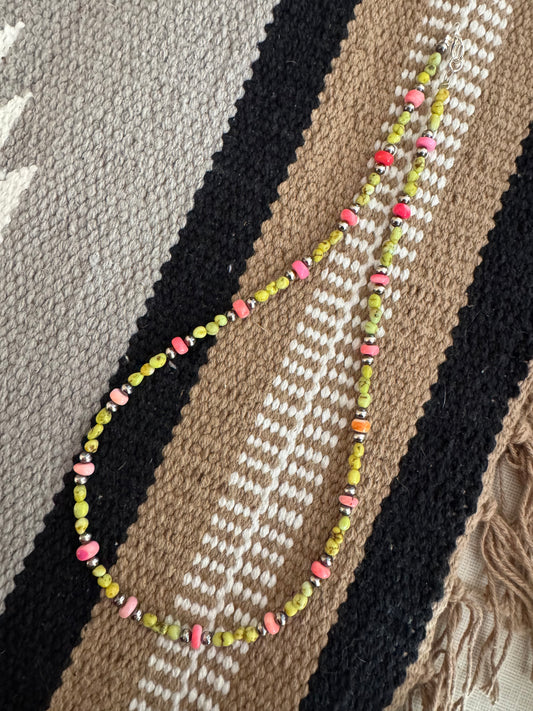 Palomino & hot pink necklace