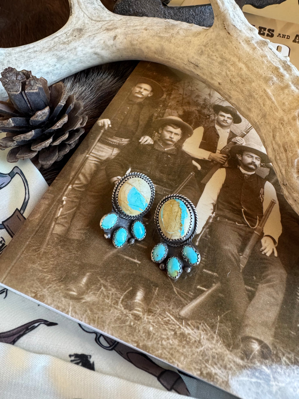 Turquoise Cluster Earrings