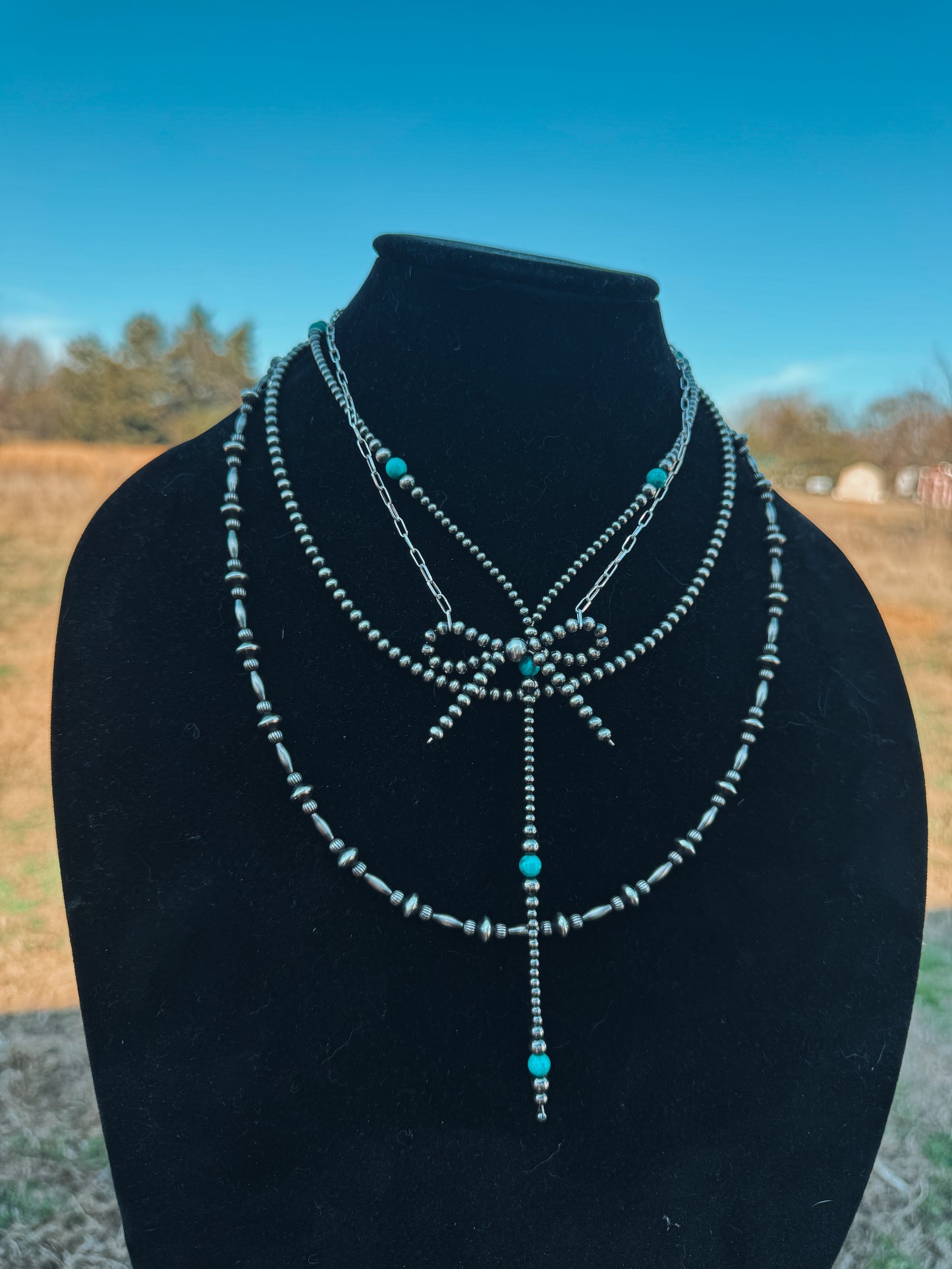 Pearls and Turquoise Lariat