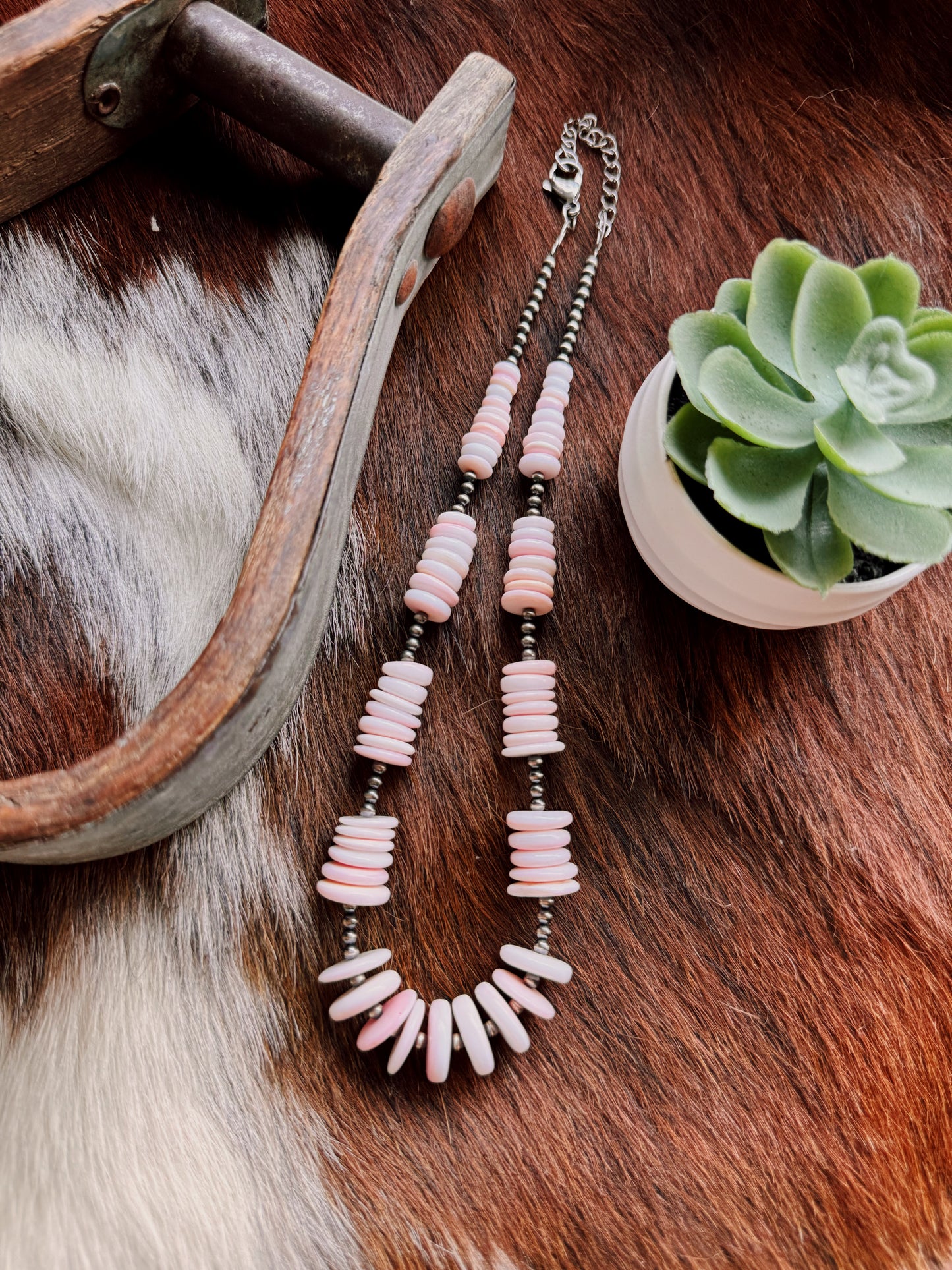 Chunky Pink Conch Necklace