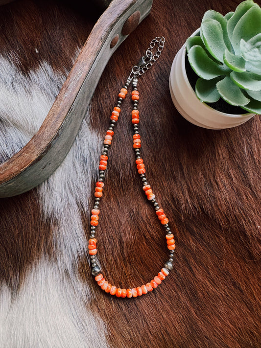 Orange Spiny Necklace