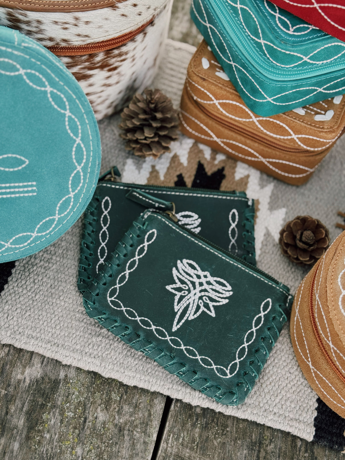 Boot Stitch Jewelry Pouches