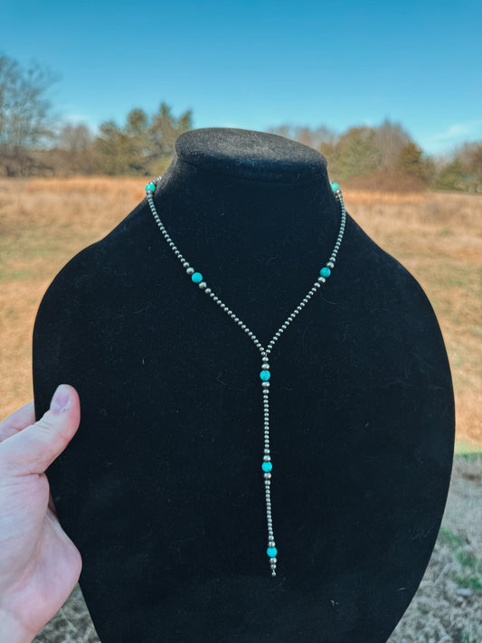 Pearls and Turquoise Lariat