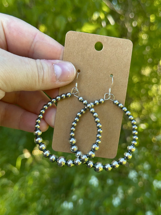 Sterling Beaded Hoops