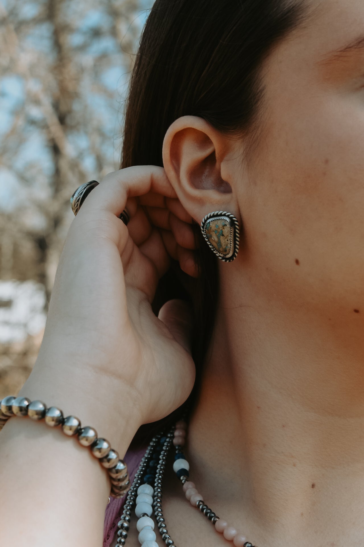 Boulder turquoise earrings