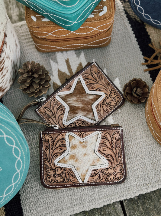 Star Cowhide jewelry pouch