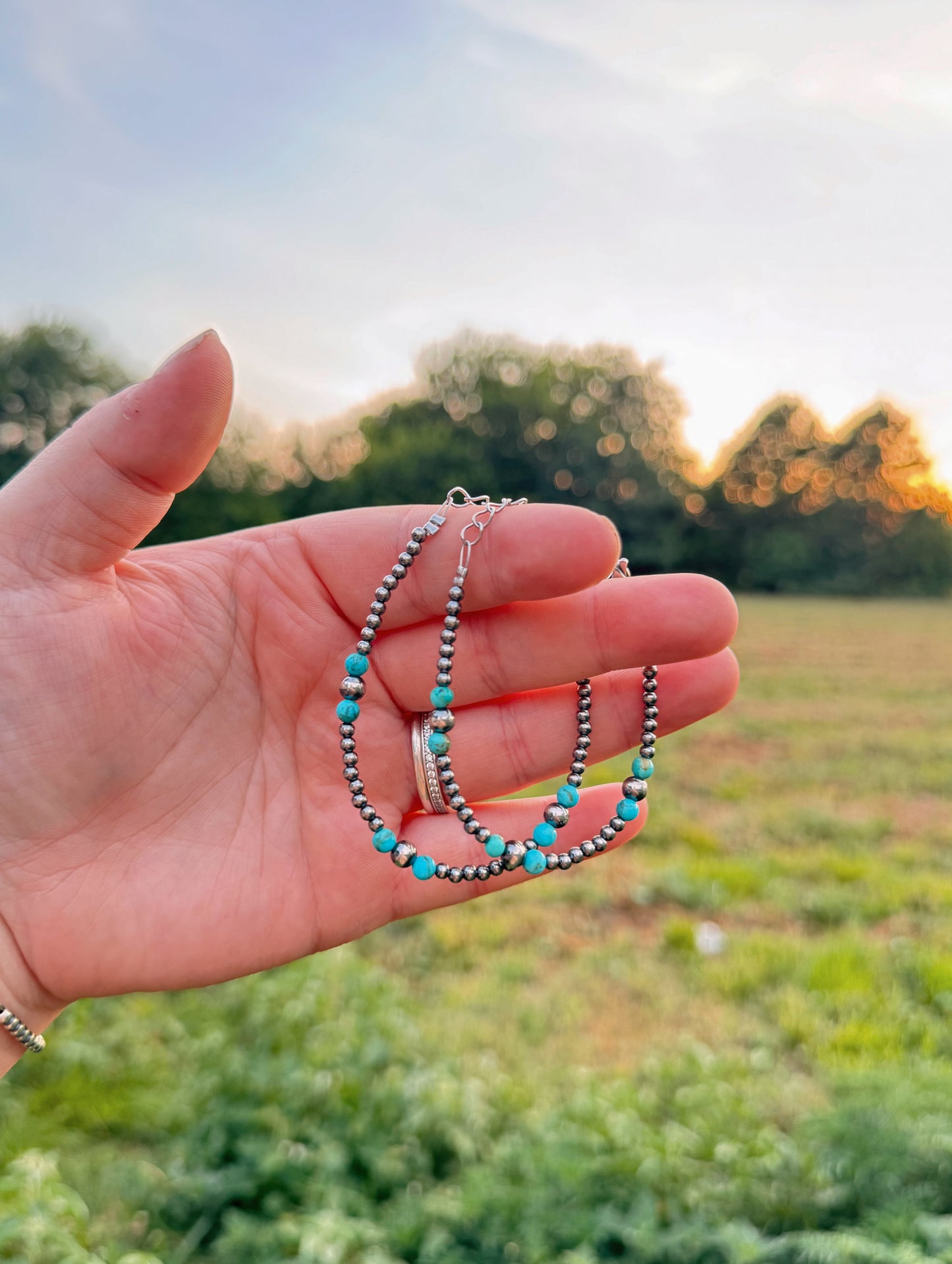 Kingman and Pearl Bracelet