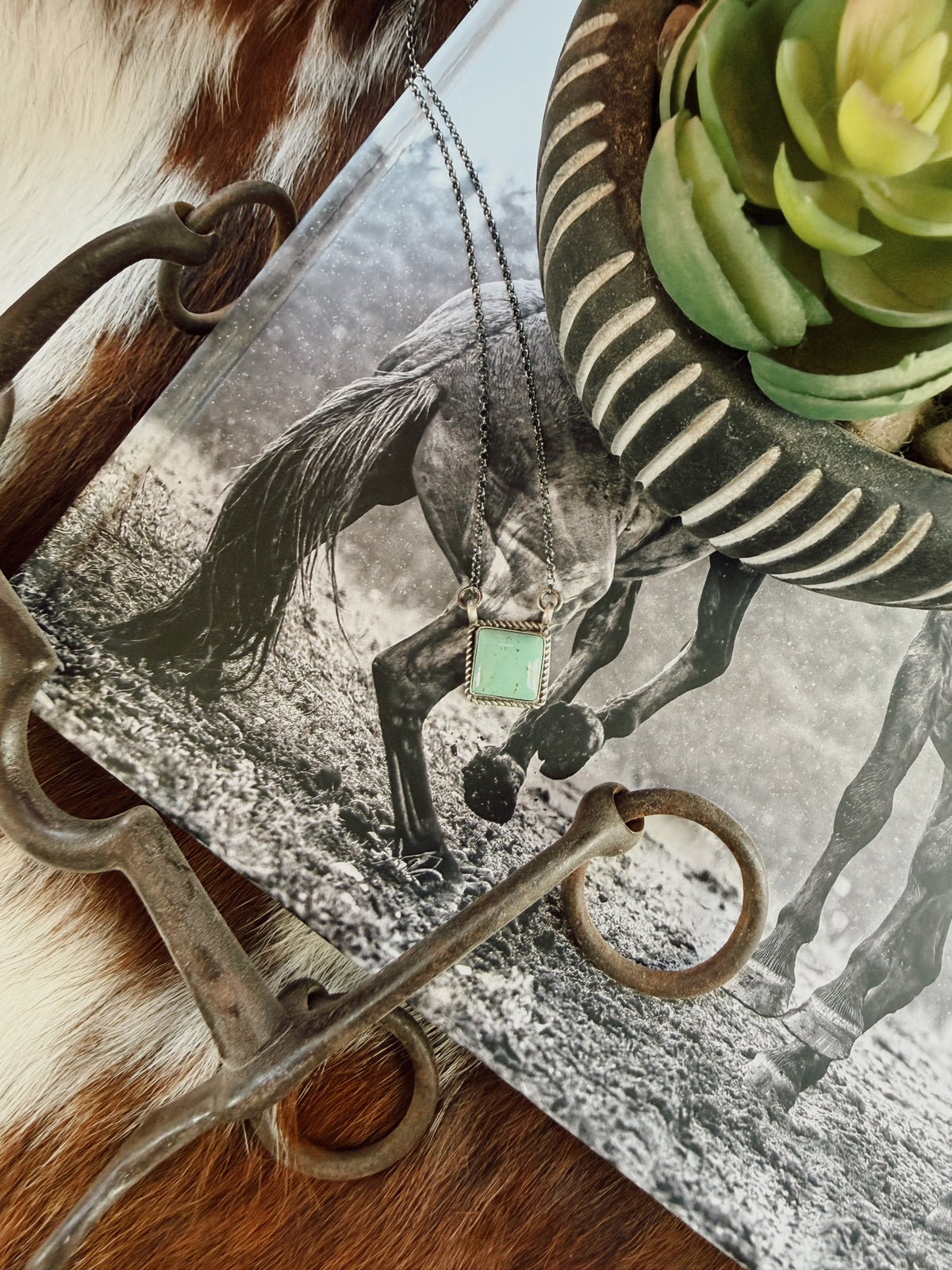 Square Kingman Turquoise Necklace